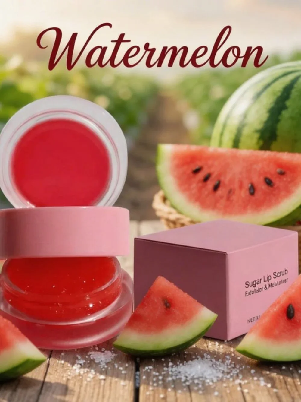 Watermelon 2-in-1 Sugar Lip Scrub Exfoliator & Moisturizer